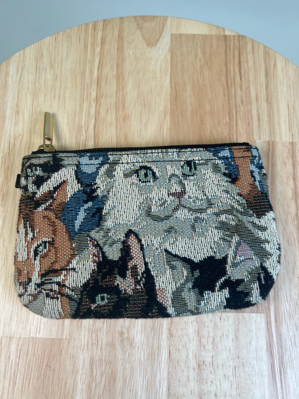 No Brand Name Tapestry Coin Purse Cat / Kitten Design with Zipper